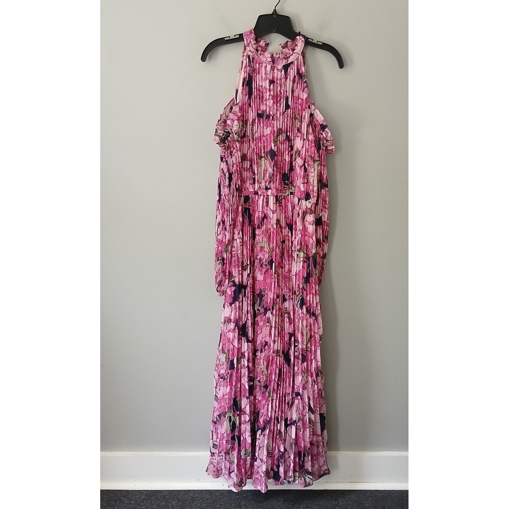 Petal and Pup Women's Size XL Hilary Pleated Maxi Dress Cold Shoulder Floral